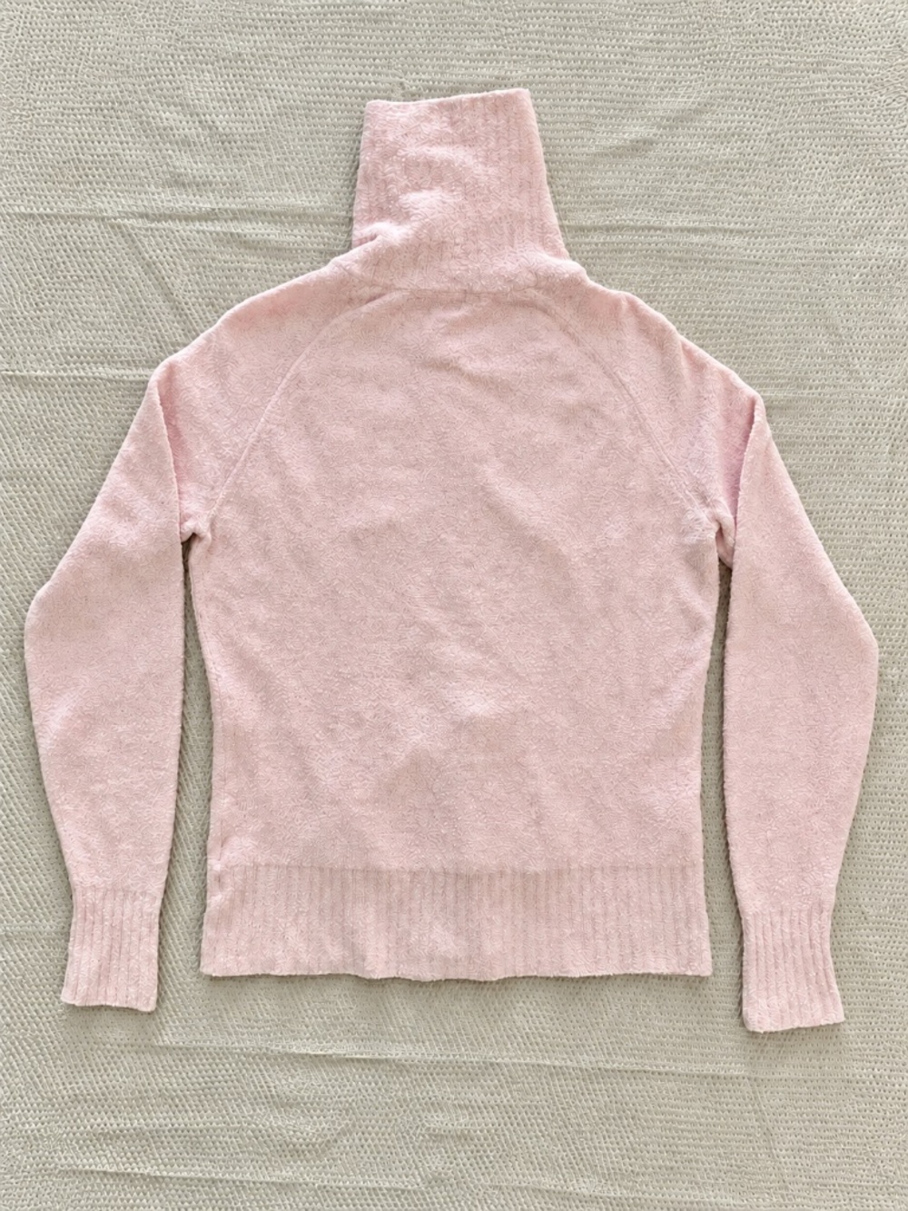 Vintage Banana Republic M Pink Cotton Blend Bouclé Full Zip Sweater Jacket - Picture 3 of 12